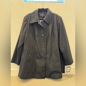 NWT - GC Collection by Gallery wool blend black coat 3XL